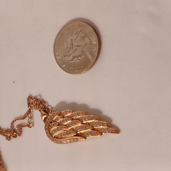 Bella Luce! Diamond simulant, Rose gold plated, Angel Wing! - Picture 4 of 5